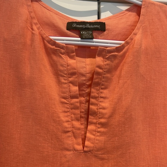 Tommy Bahama Coral Linen V-Neck Sleeveless SunDress Size XXS - Picture 8 of 13